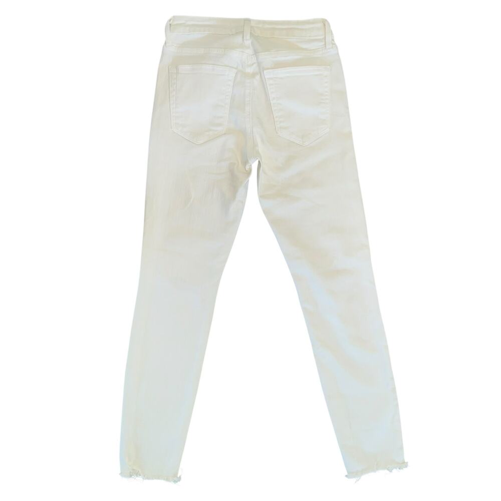 Just Black White Jeans Mid-Rise Distressed Denim Pants Stretch Size 25 White - Picture 2 of 12
